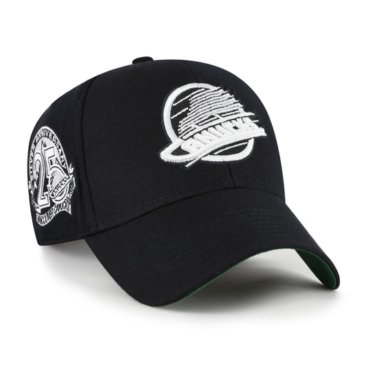 47 Brand Vancouver Canucks Retro Snapback Hat - NHL Black & White Sure Shot MVP
