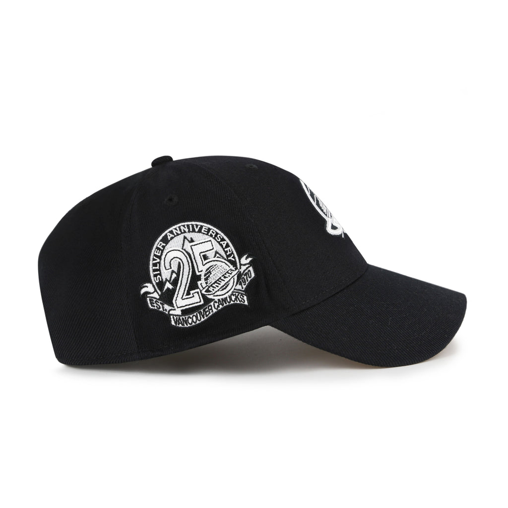 47 Brand Vancouver Canucks Retro Snapback Hat - NHL Black & White Sure Shot MVP