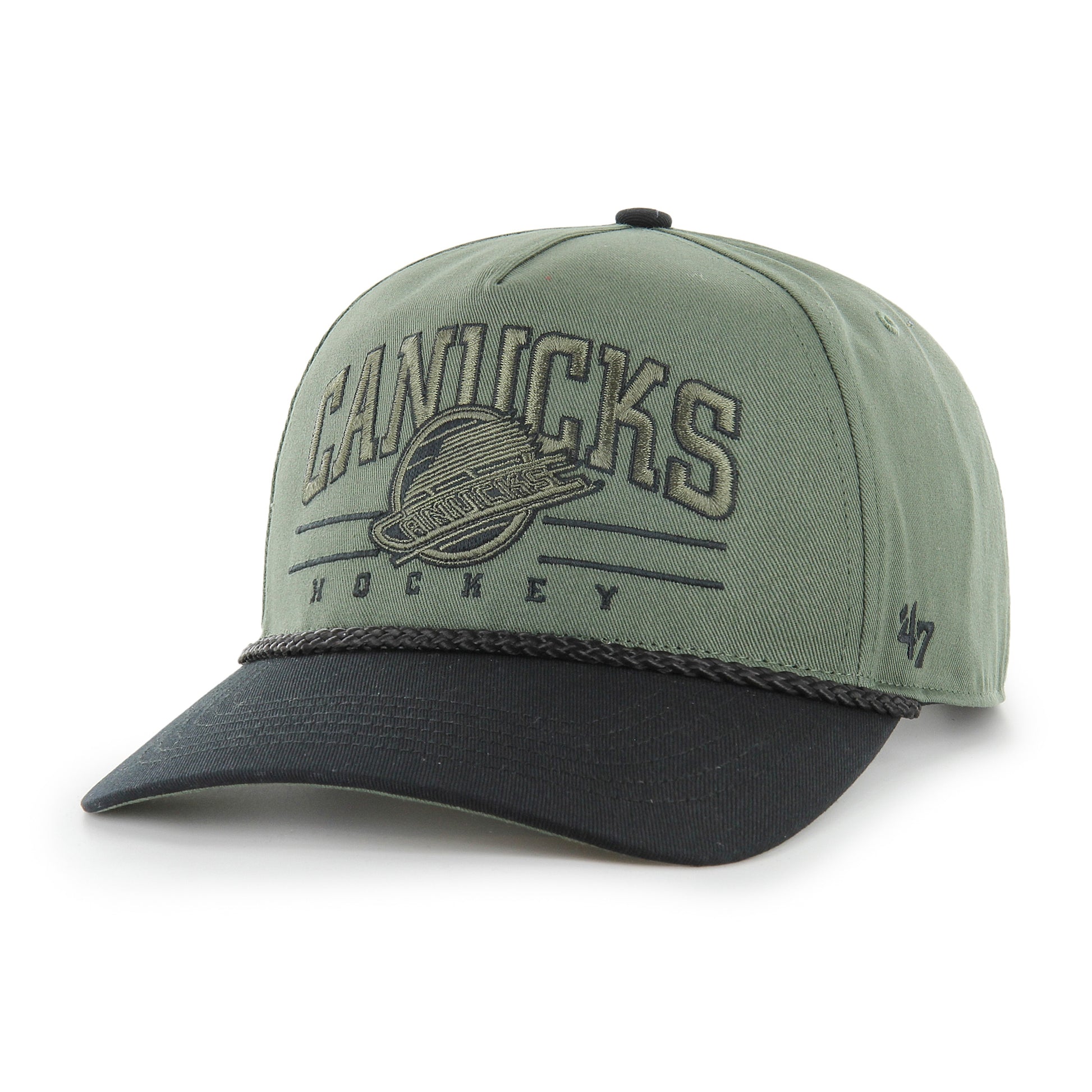 47 Brand Vancouver Canucks Roscoe Rope Hitch Snapback Hat - Army Green