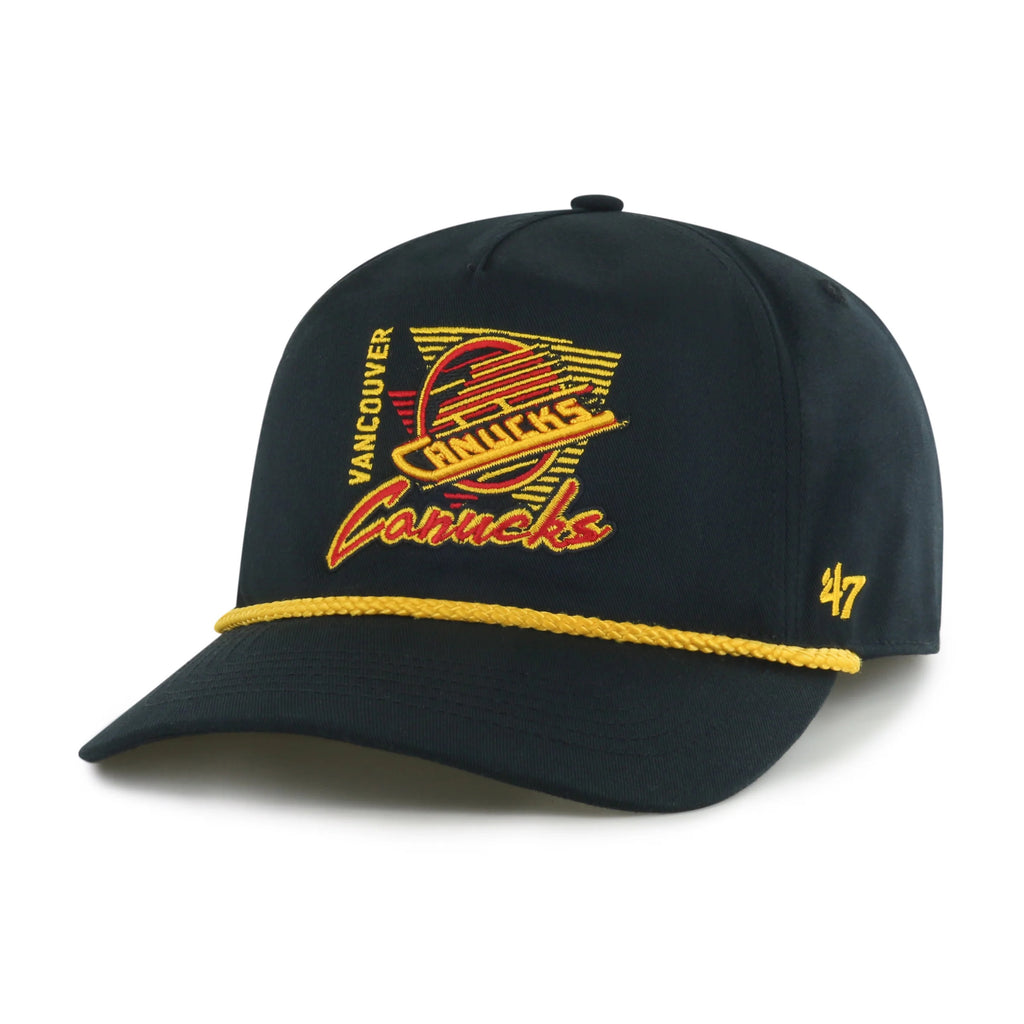 47 Brand Vancouver Canucks Splint Hitch Hat with Brim Rope - Black