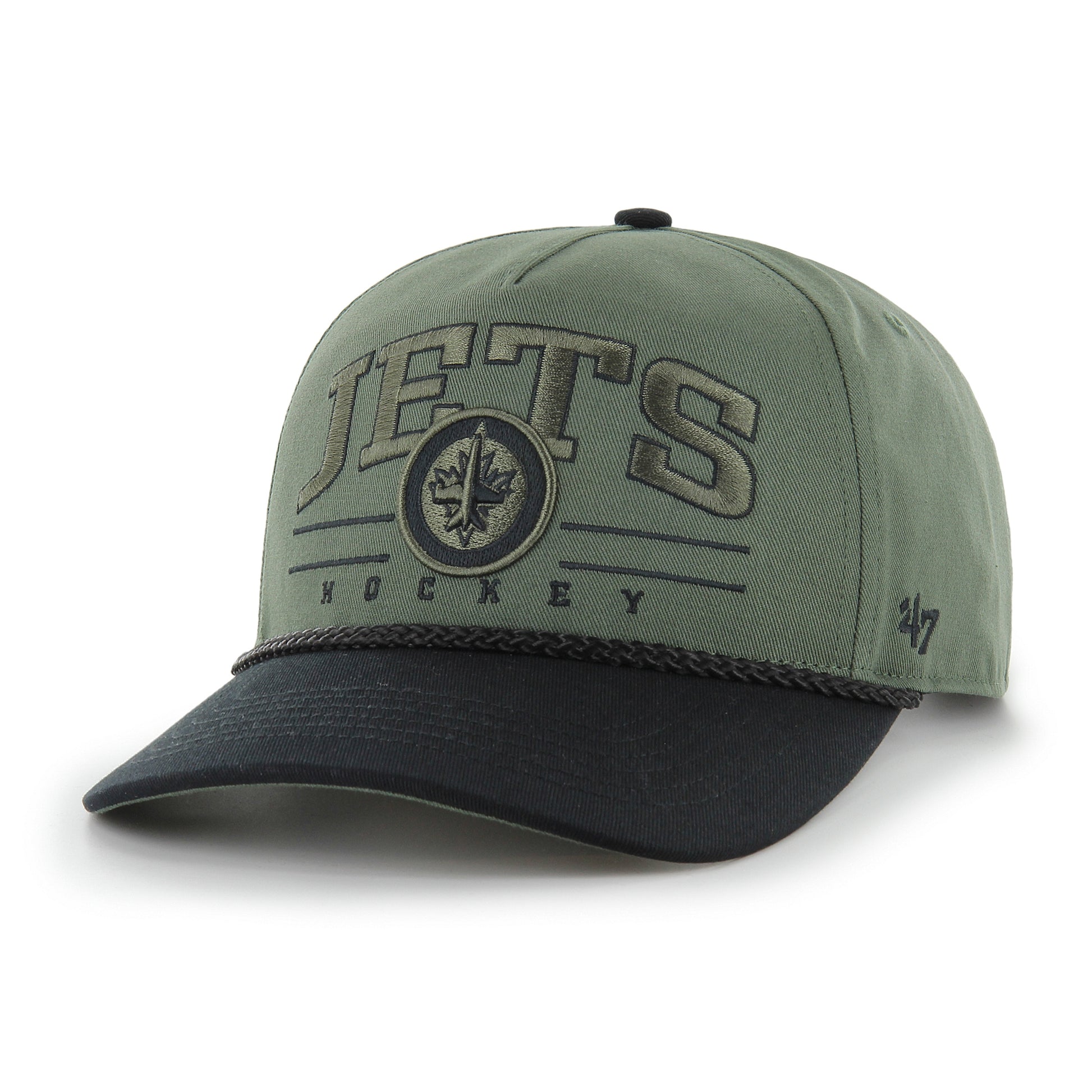 47 Brand Winnipeg Jets Roscoe Rope Hitch Snapback Hat - Army Green