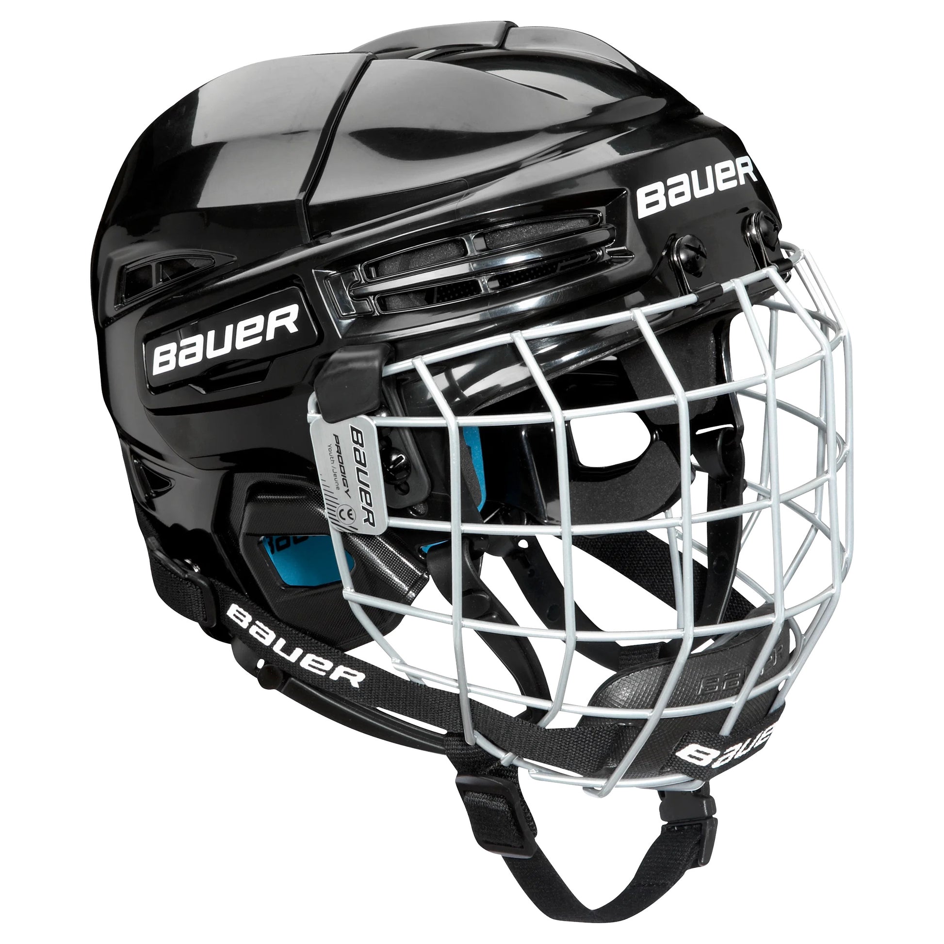 Bauer Prodigy Youth Hockey Helmet + Cage Combo - Black/Silver - Leaside Hockey Shop Inc.