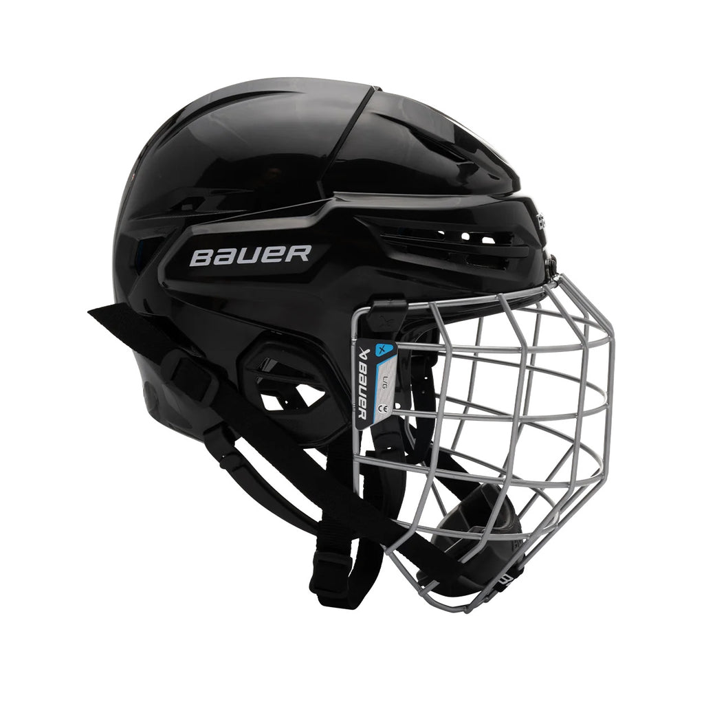 Bauer RE-AKT 55 Senior Hockey Helmet + Cage Combo - Black/Silver