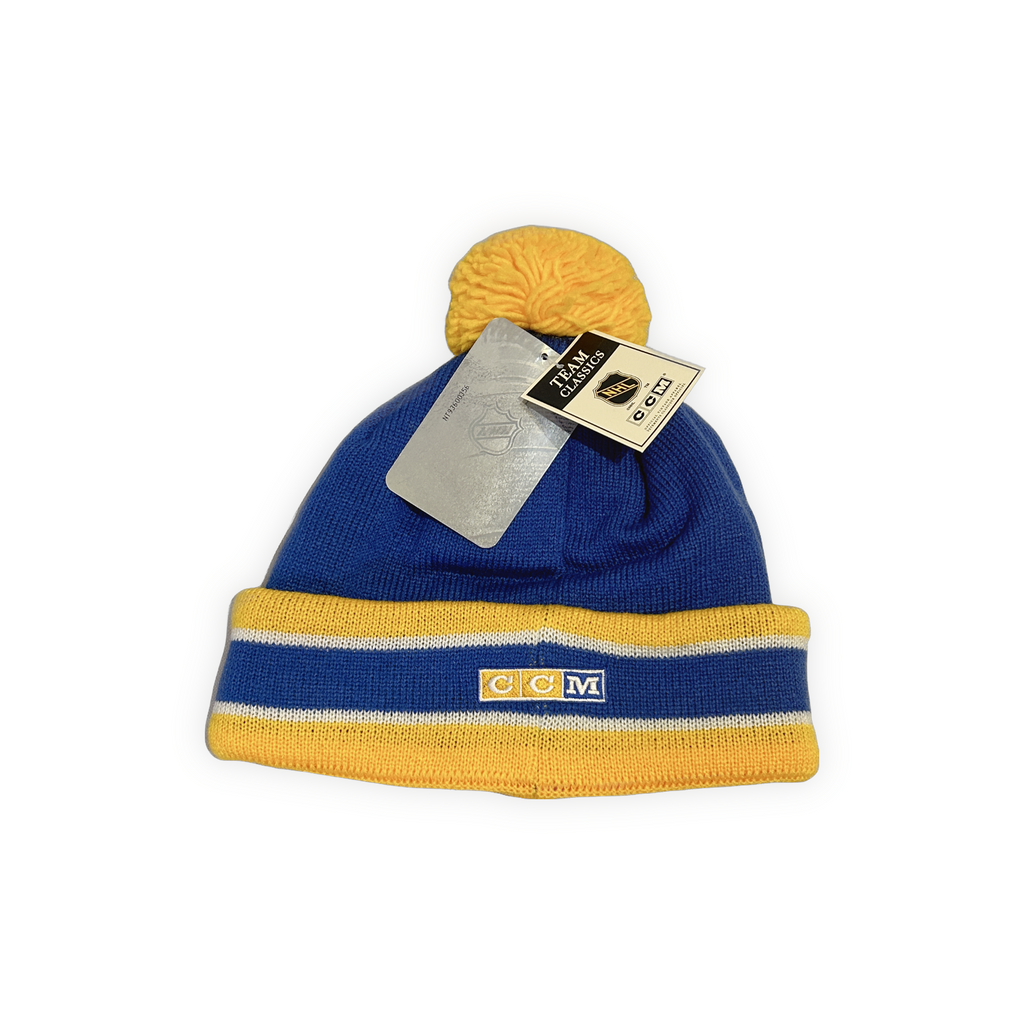CCM St Louis Blues Team Classics Vintage Knit Toque Hat - Blue/Yellow