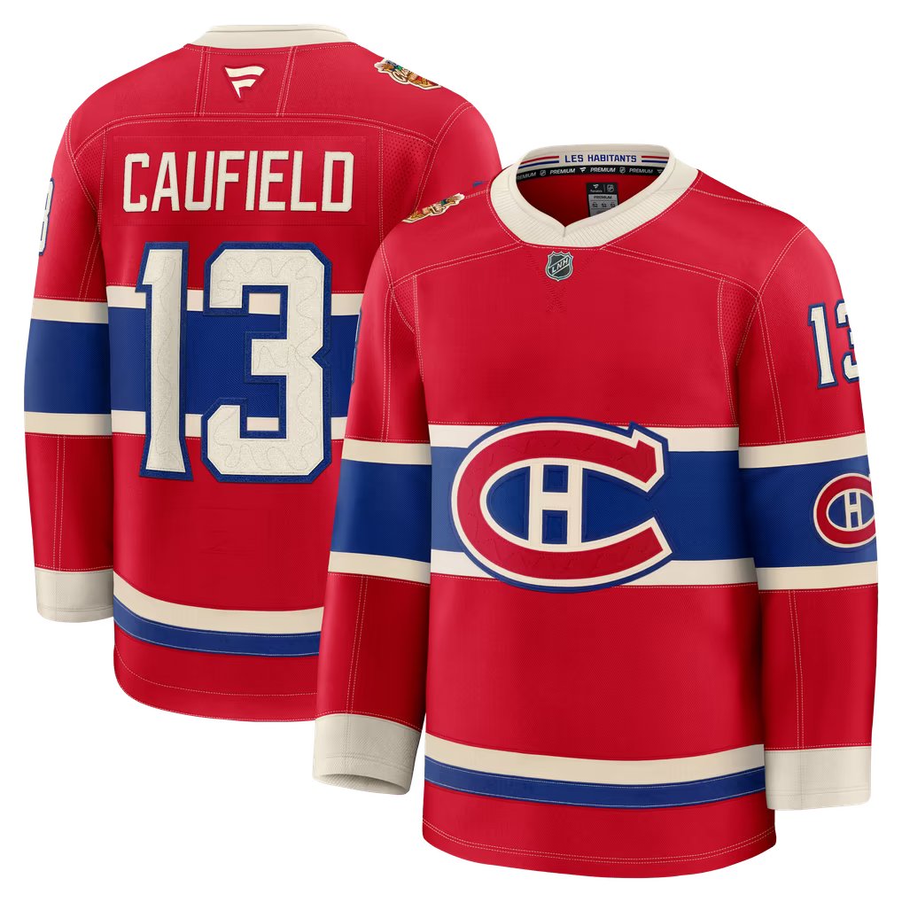 Cole Caufield Montreal Canadiens Heritage Fanatics Premium Jersey - Red