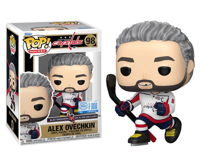 Funko Pop Alex Ovechkin - Washington Capitals 98 (NHL All-Time Goals Leader) - Leaside Hockey Shop Inc.