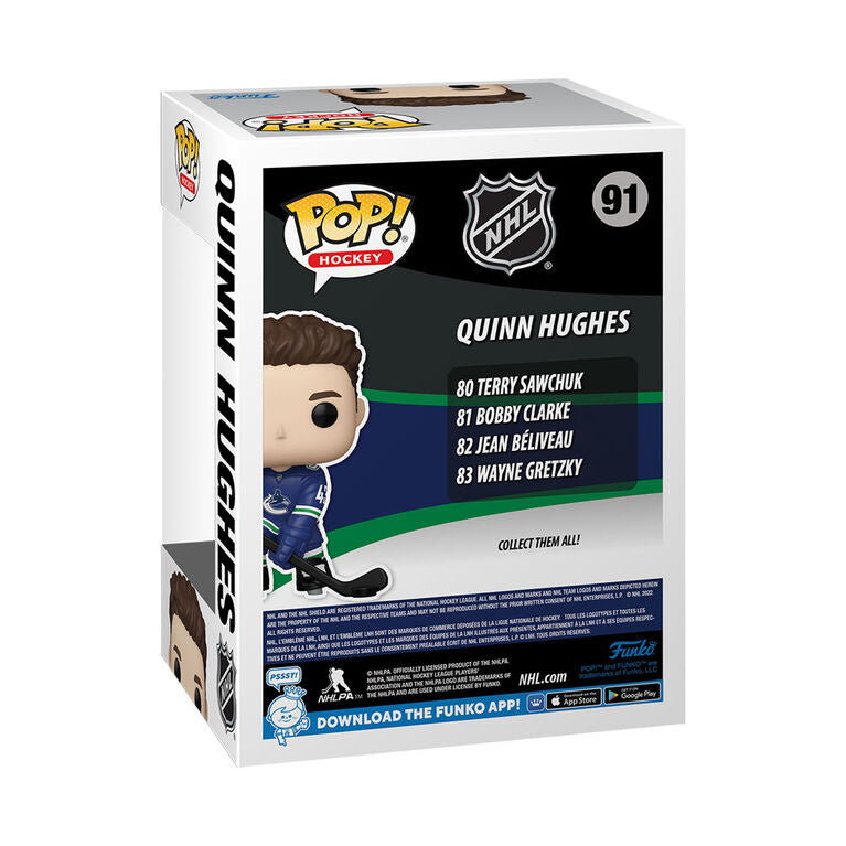 Funko Pop Quinn Hughes - Vancouver Canucks - Leaside Hockey Shop Inc.