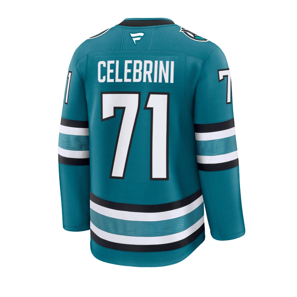 Macklin Celebrini San Jose Sharks Home Fanatics Premium Jersey - Teal