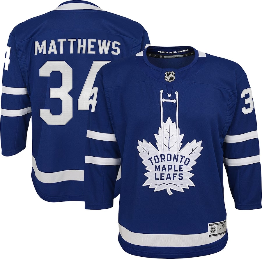 Outerstuff Youth Auston Matthews Toronto Maple Leafs Blue Home Premier Player Jersey - Leaside Hockey Shop Inc.