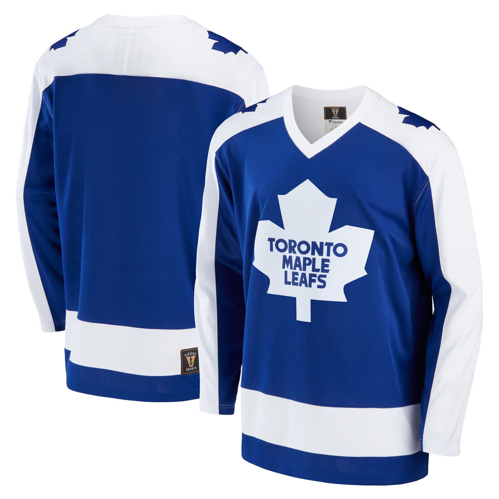 Toronto Maple Leafs Vintage Home Fanatics Breakaway Premium Jersey (Blank Back) - Blue - Leaside Hockey Shop Inc.