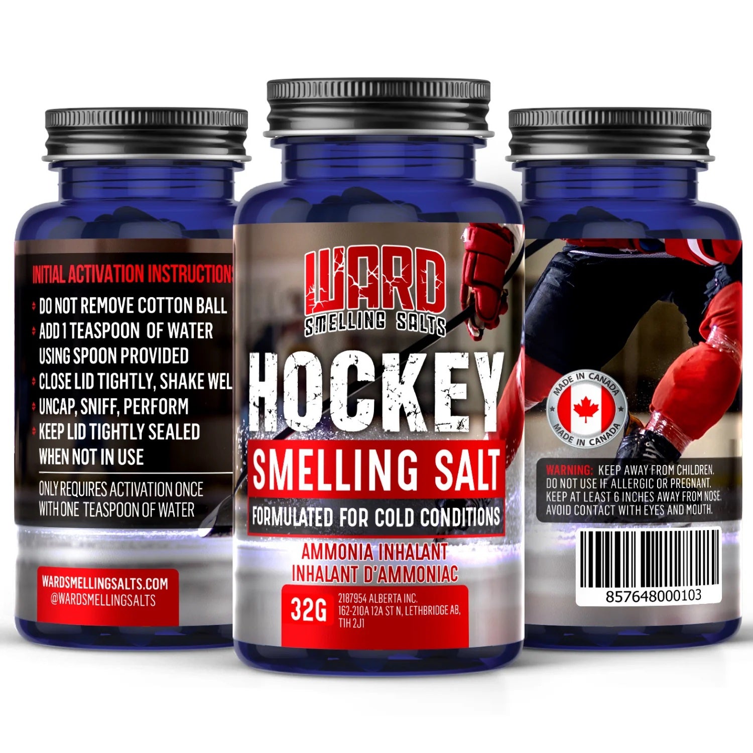 Ward Hockey Smelling Salts - Formulated for Cold Conditions - 32 Gram Bottle - Leaside Hockey Shop Inc.
