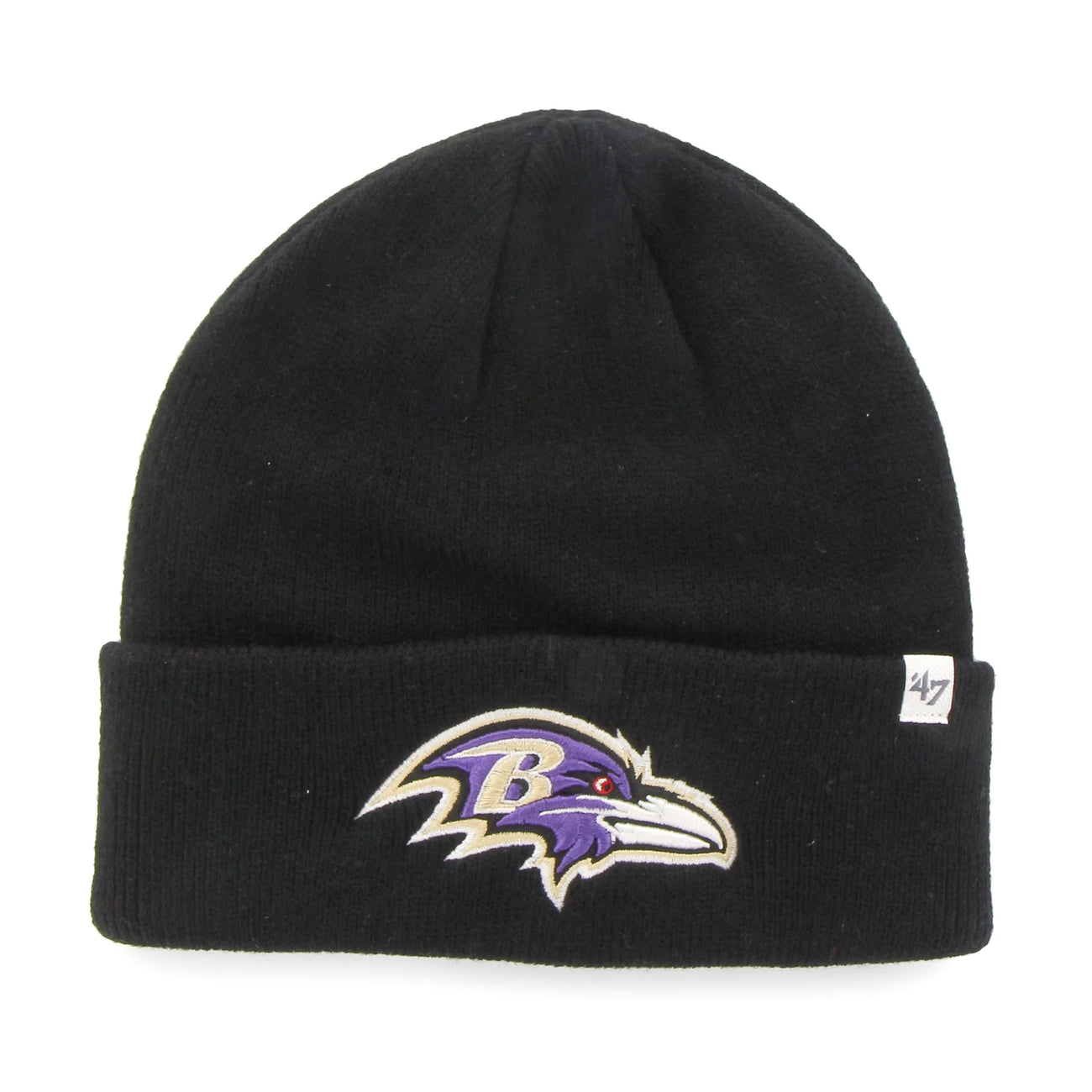 47 Brand Baltimore Ravens Knit Raised Cuff Toque Beanie Hat - Black